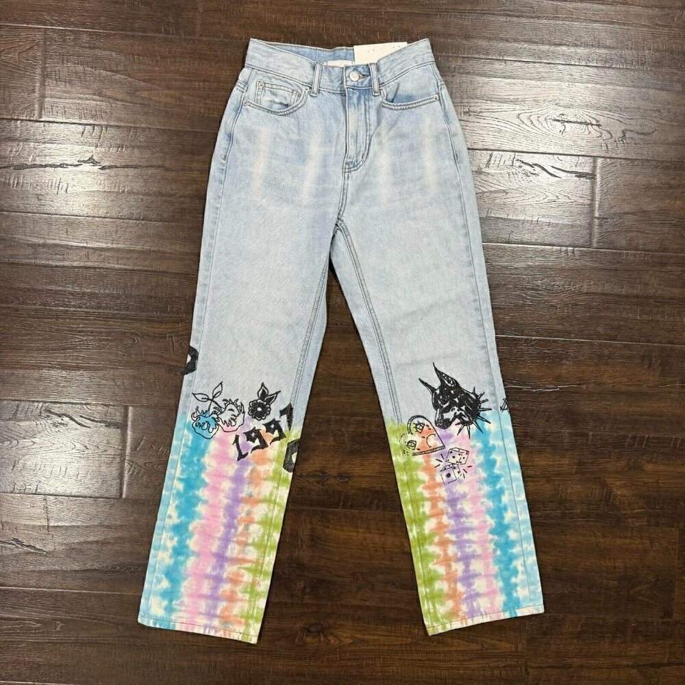 BDG x Isabel Urban Outfitters Cowboy Denim Jeans 5 Tie Dye Blue Size 24